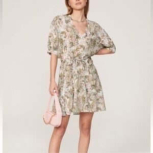 Zadig & Voltaire Soft Yoko Flower V Neck Mini Dress Size Small